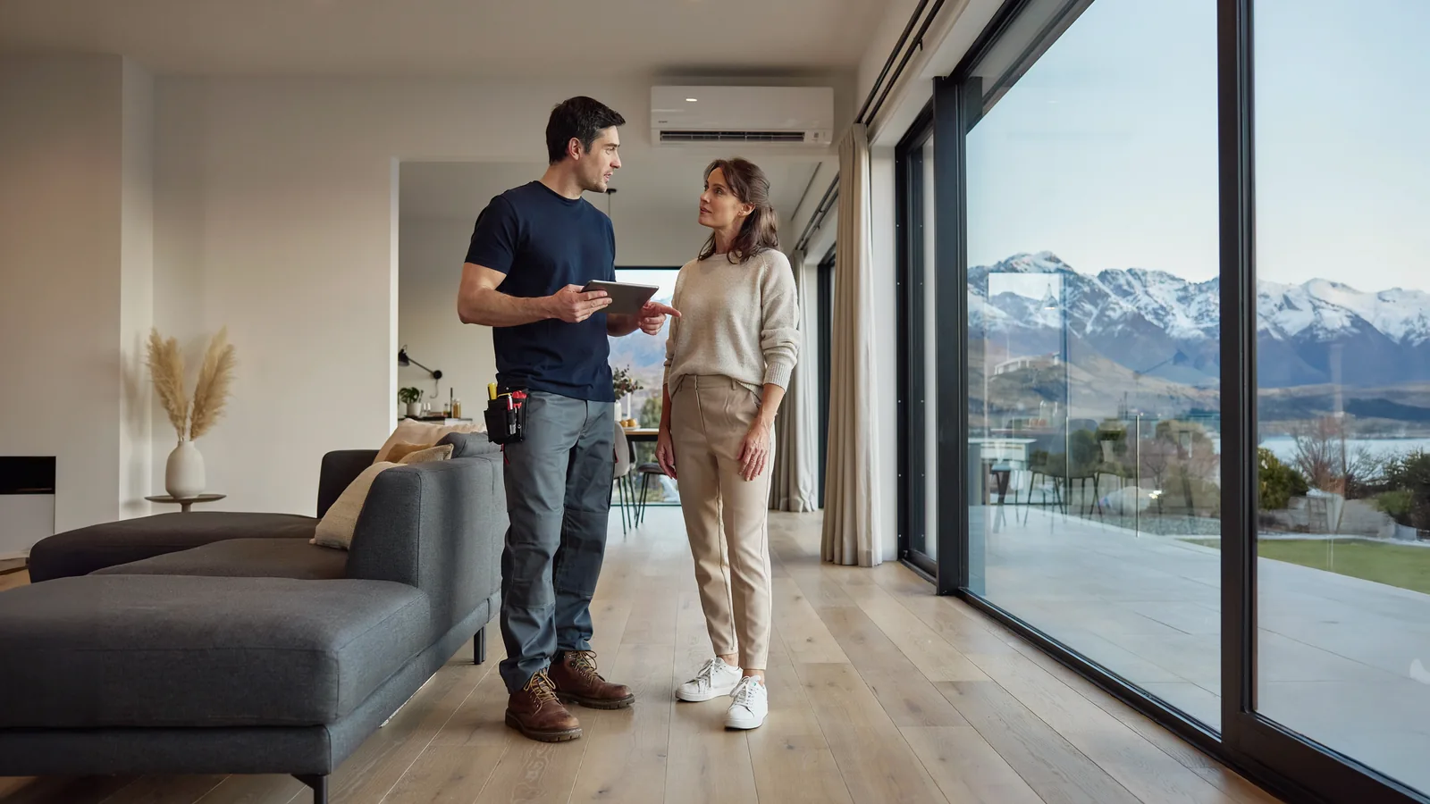 Heat pump quote consultation in Queenstown home