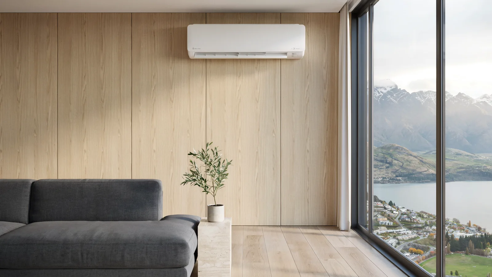 Heat pump installation in a modern Queenstown home
