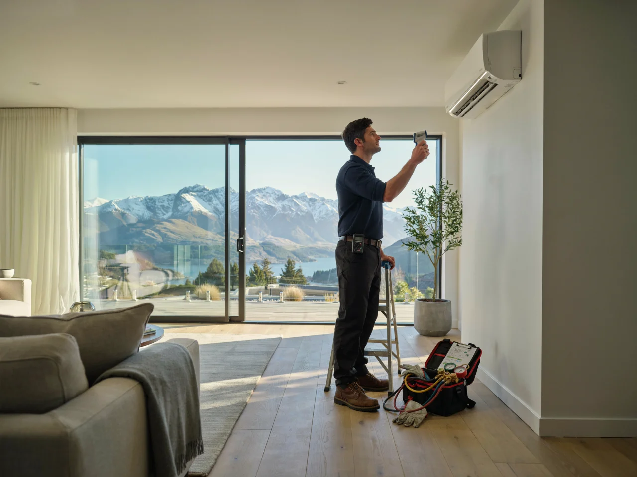 Heat pump installation in a Queenstown home